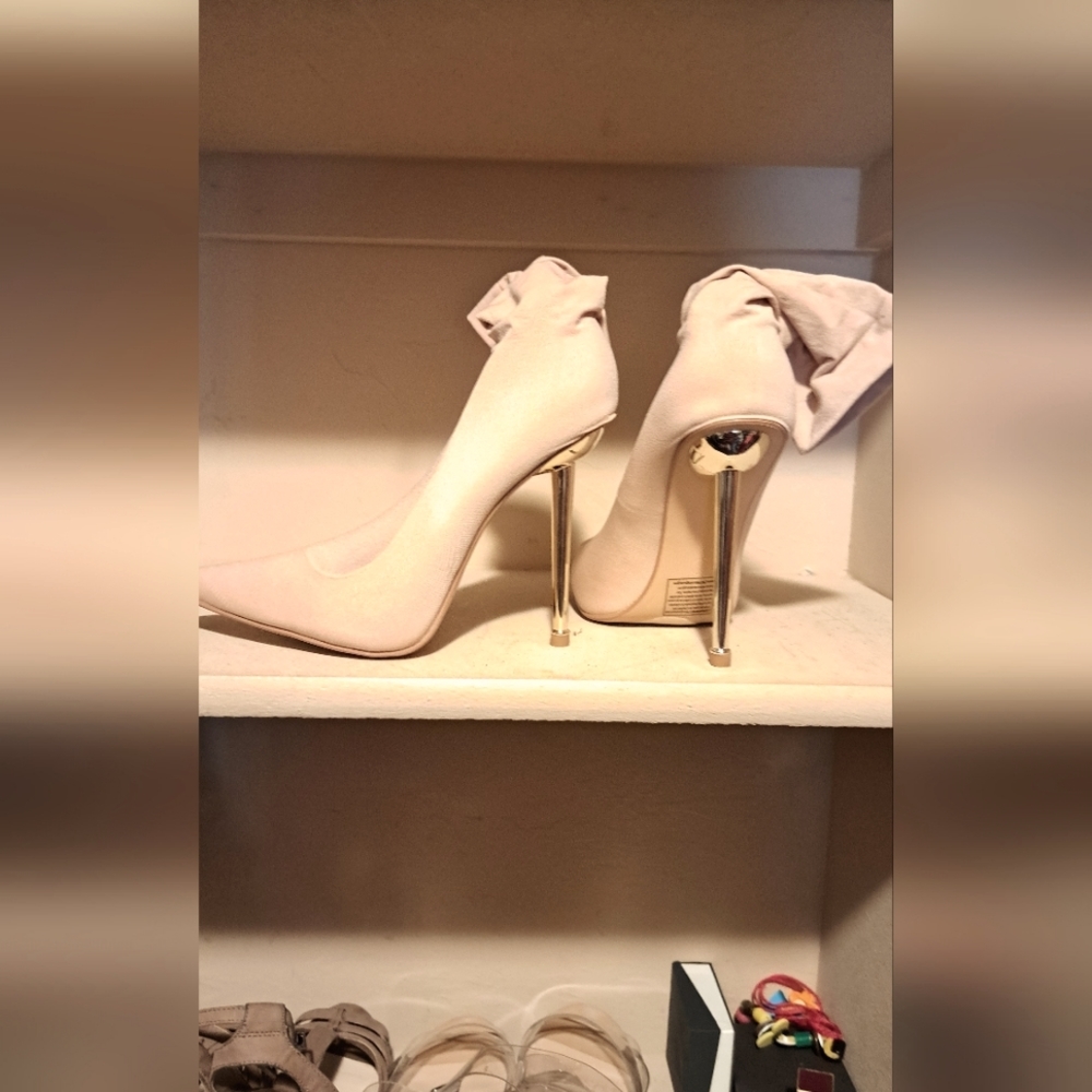 Nude sock heels